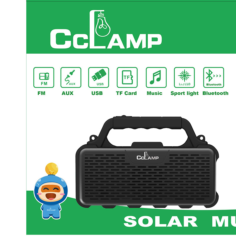 solar Bluetooth speaker, radio receiver, portable lamp speaker CL-820 solar speaker Specification image