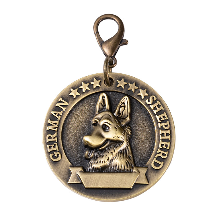 Manufacturers Spot Supply Zinc Alloy Identity Plate Can Be Engraved Pet Dog Anti-Loss Hanging Decoration Retro Zodiac Sign Item Picture