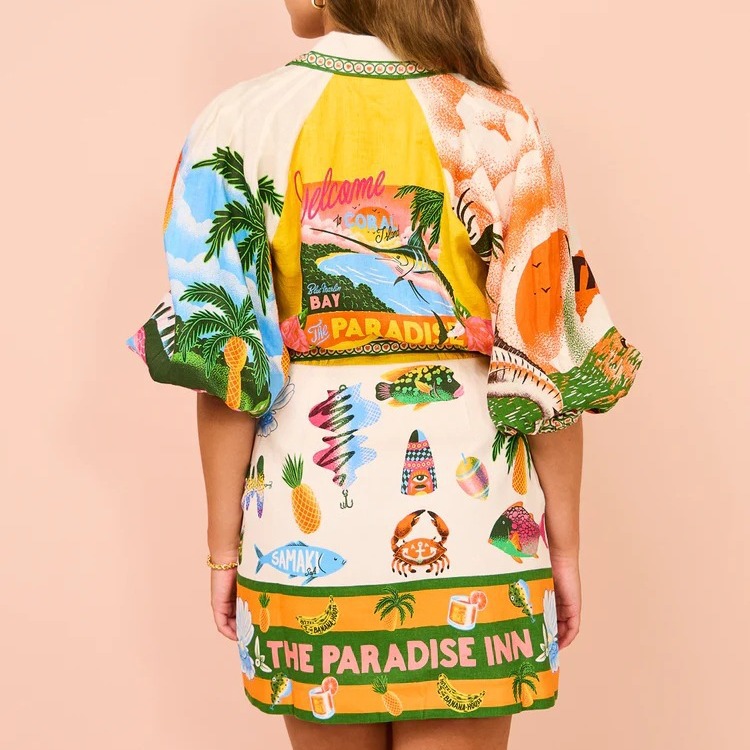 In 2024, the new AliExpress independent station for cross-border shopping between Europe and America offers a casual and fashionable printed shirt, cardigan, and a versatile and elegant dress Specification image