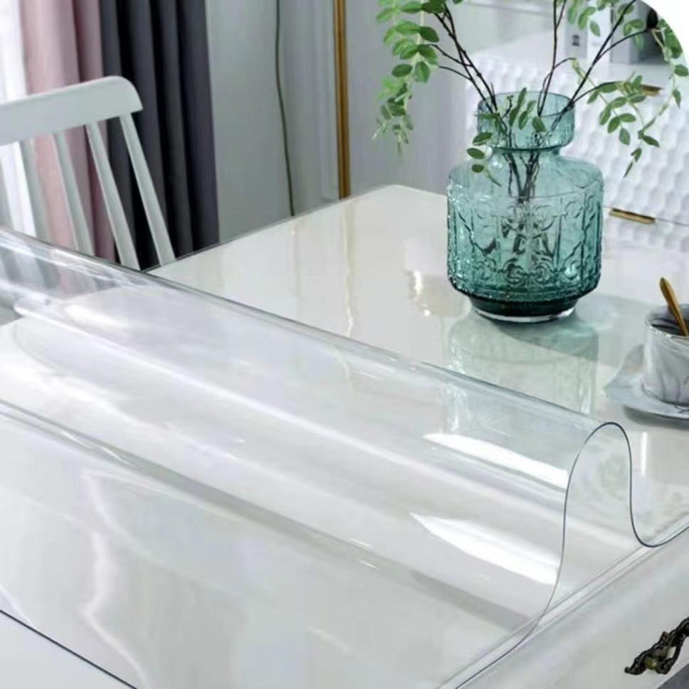 Pvc Table Mat Waterproof Grease Table Mat Transparent Soft Glass Coffee Table Mat Tv Counter Cloth Plastic Tablecloth Wholesale Item Picture