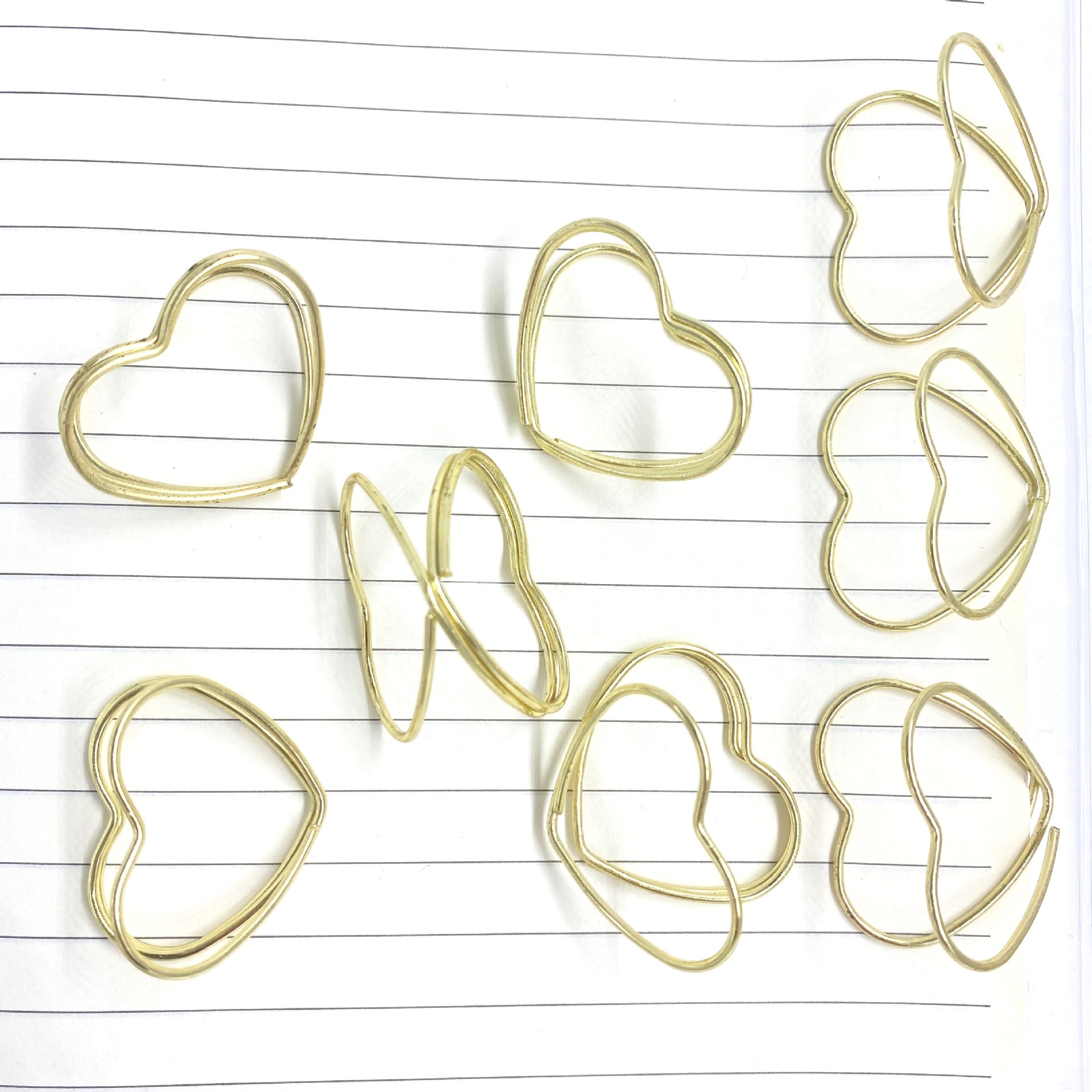 Wholesale of creative office supplies electroplated gold irregular-shaped paper clips, gold paper clips details Picture