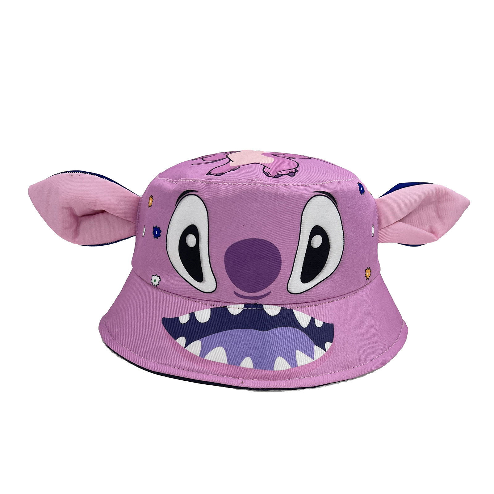 European And American Three-Dimensional Ears Stitch Boys And Girls Fisherman Hat Cute Cartoon Print Flowerpot Hat Shade Hat Can Be Shown Specification drawing