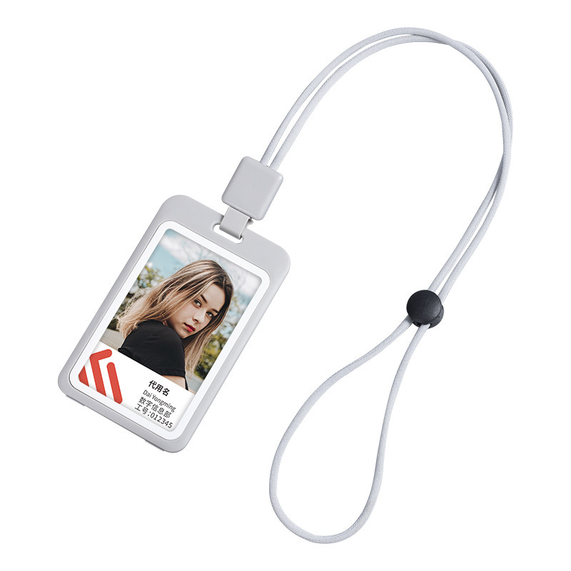 Autumn Rain Double-Sided Transparent Telescopic Card Sleeve Employee Card Identification Card Telescopic Badge Card Application Scenario