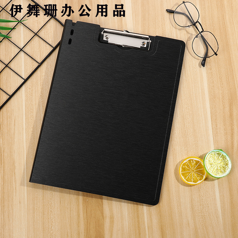 Material de oficina de estudio A4 panel clip de soporte de escritura colgable panel clip modelo vertical horizontal color PU face carpeta wholesale Specification image