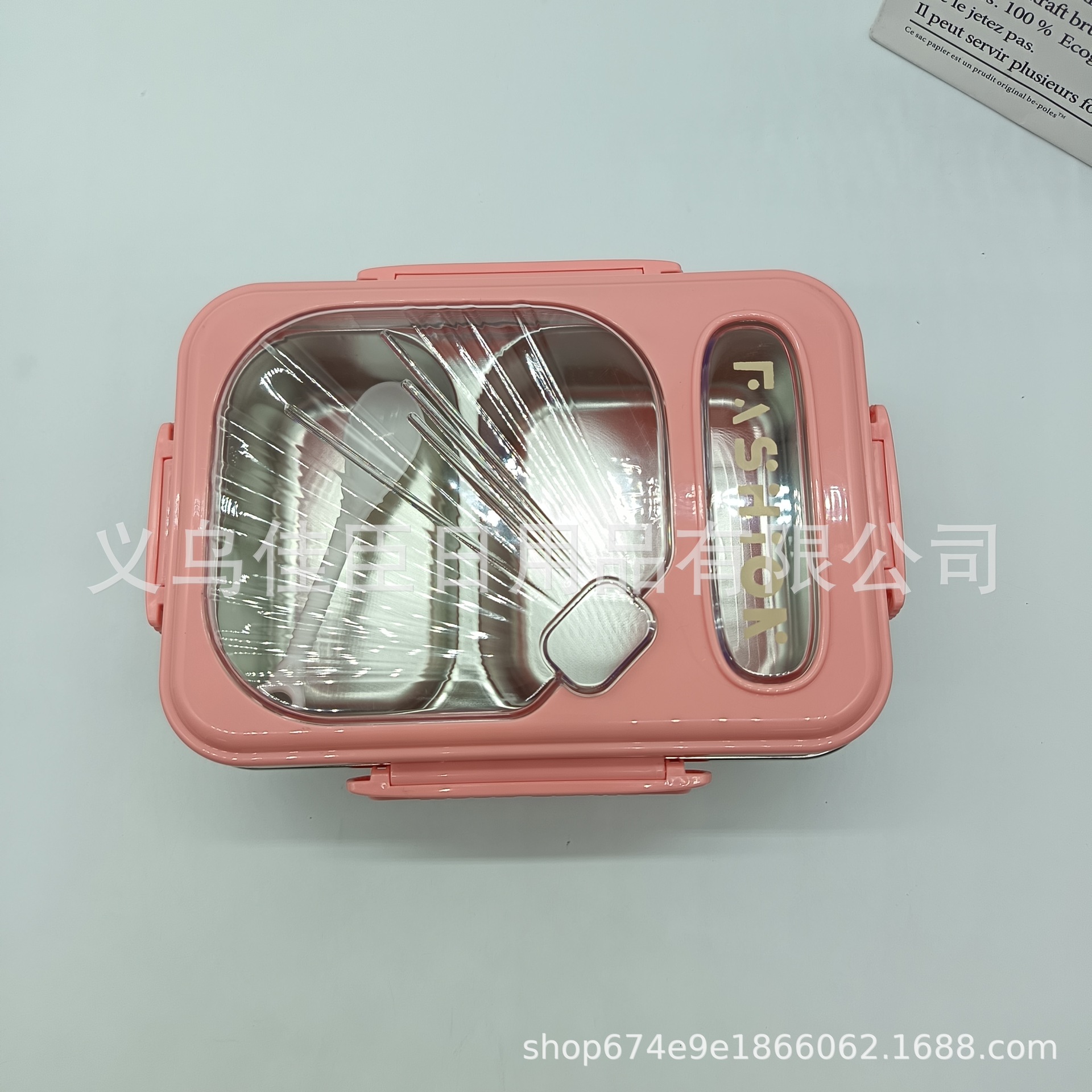 Stainless steel student lunch box, large-capacity lunch box for junior high school students, portable compartment-insulated lunch box for export details Picture