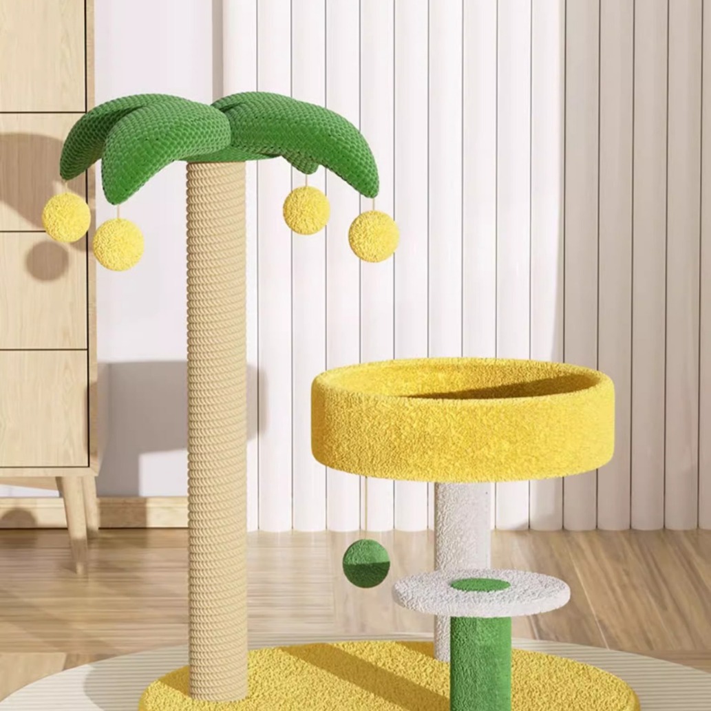 Cat climbing frame, cat bed, cat tree integrated cat scratch board, climbing column, small and non-occupying cat stand, space capsule, cat toy products details Picture
