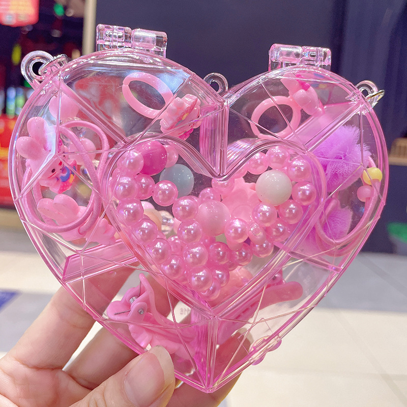 New Children's Jewelry Set Little Girl Love Princess Handbag Children's Hair Accessories Gift Box Set Specification drawing