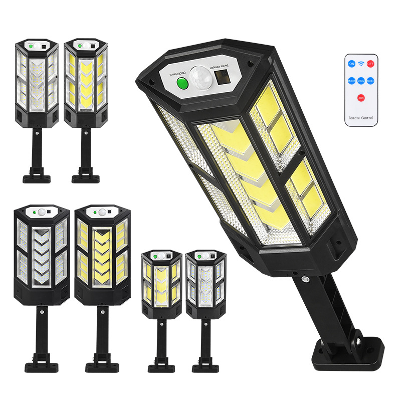Cross-Border Led Outdoor Solar Street Light New Body Sensing Garden Light With Remote Control Wall Light Waterproof Garden Light