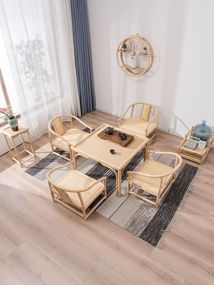 Modern and simple square coffee table, balcony bay window table, tatami tea table, Zen small coffee table Specification image