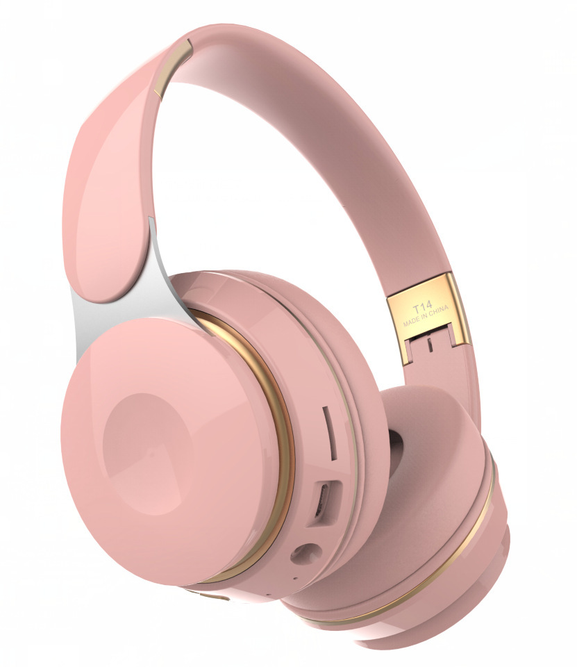 T14 wireless Bluetooth headphones, over-ear sports and running headphones, multi-functional retractable computer gaming headsets details Picture