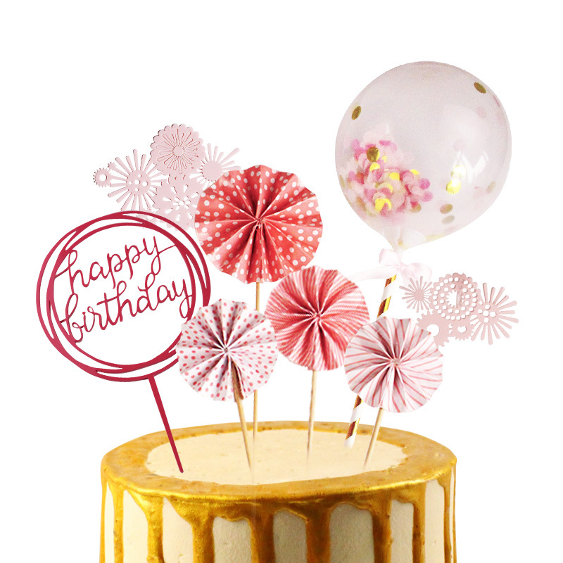亚马逊/烘焙蛋糕装饰/生日蛋糕纸扇细节图