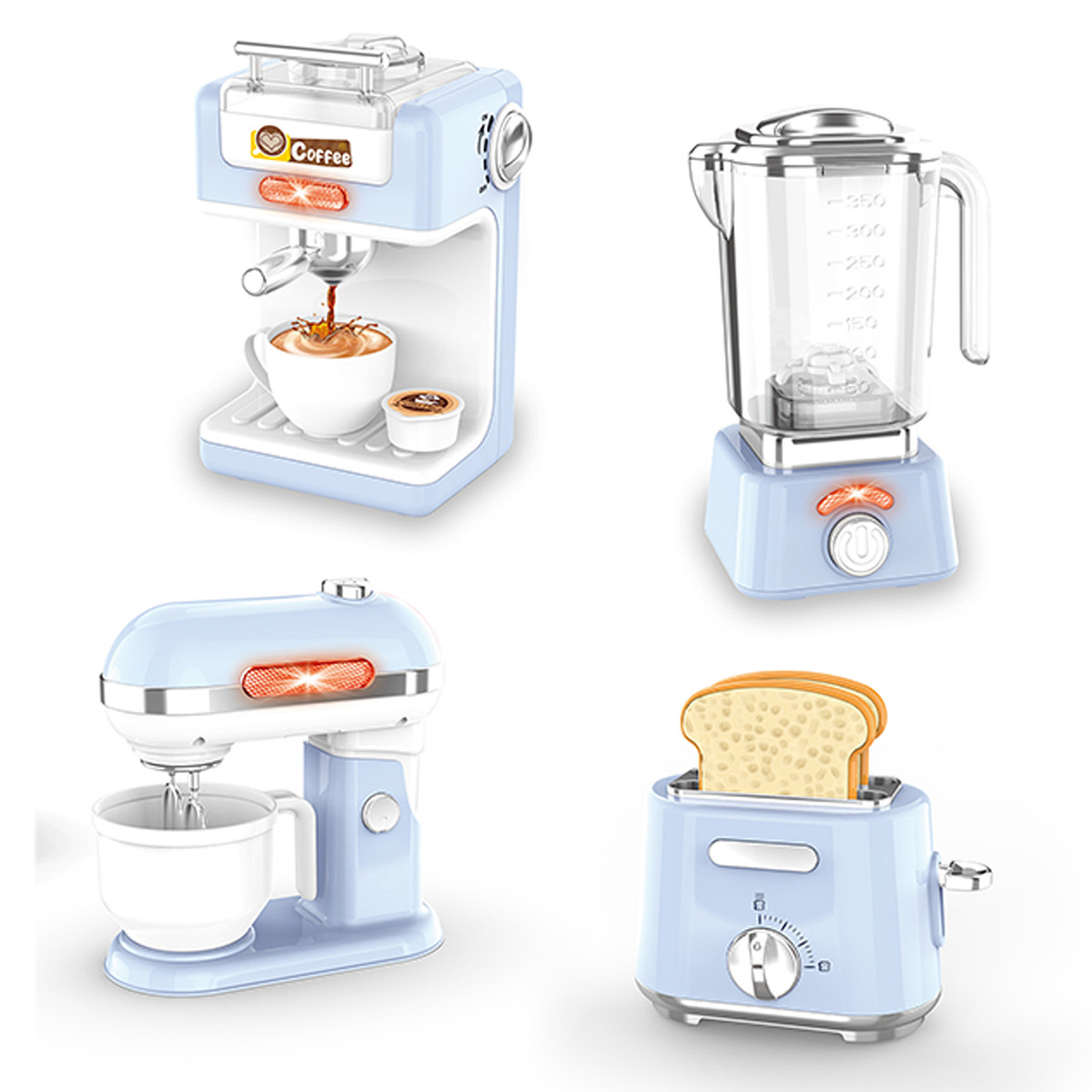 Children's fun kitchen set, house play toys, bread machine and coffee machine set, simulation cooking and educational toys Item Picture