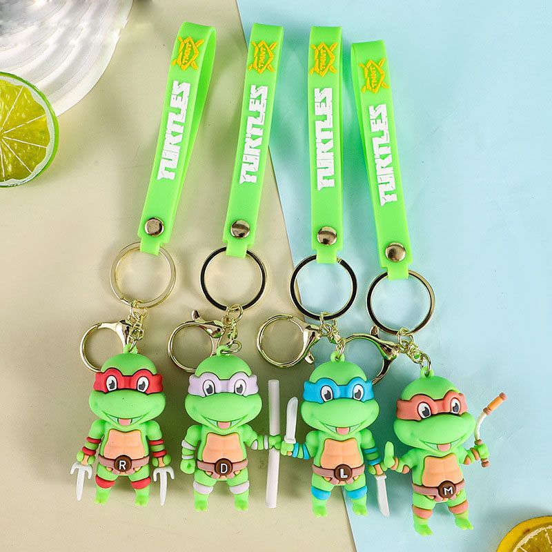Wholesale Teenage Mutant Ninja Turtles keychains, 3D silicone figurines, cute pendants, couple car bag pendants, gifts details Picture