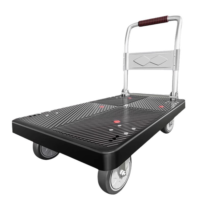 静音四轮平板车折叠拉货车搬运小推车买菜小拖车手推车搬家小拉车详情图5