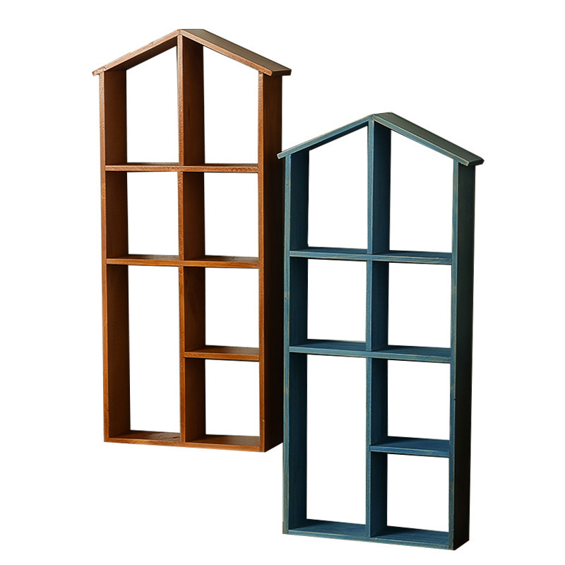 Zakka Practical To Do Old Wooden Boxes Wooden Ornaments 12 Boxes Makeup Jewelry Storage Box Living Room Corridor Wall Decoration Item Picture