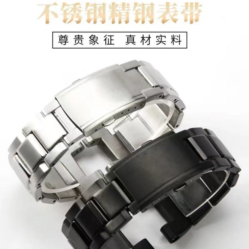 This is suitable for the stainless steel watch strap of Kak Western European mechanical watches, featuring a metal strap with a heart of steel