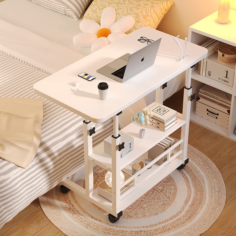 Bedside table, simple and portable small table, bedroom home student desk, simple height-adjustable dormitory lazy computer desk