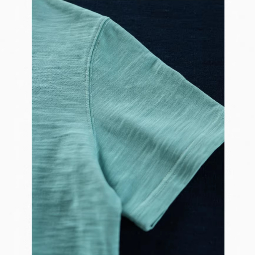 Solid-color short-sleeved, straight-shoulder, round-neck T-shirt for women 2026 summer new style, slimming and slim, bamboo joint cotton thin base layer top Application Scenario