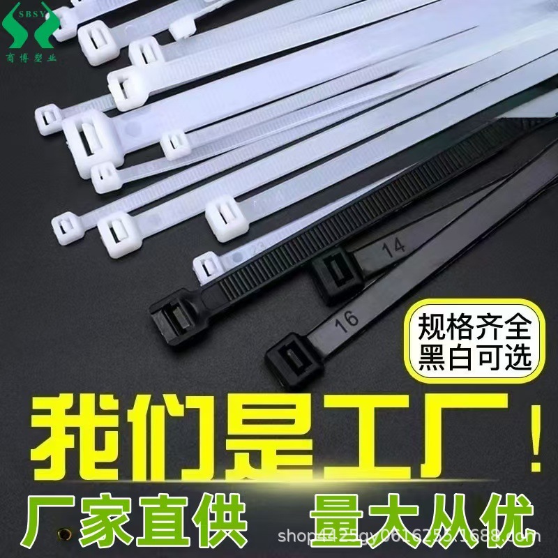 厂家批发自锁式尼龙扎带捆束线带国标黑色塑料扎丝3*4*5*200