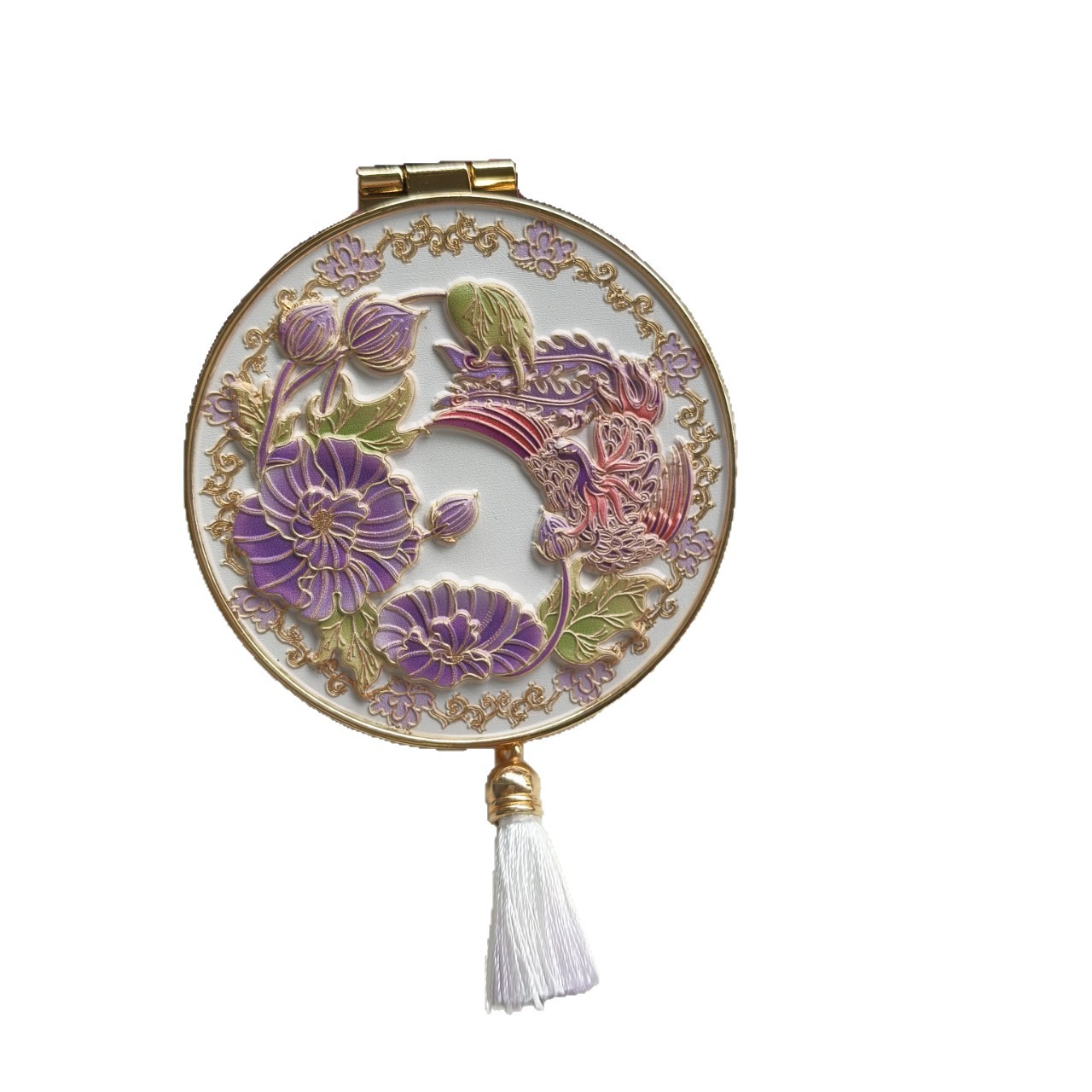 镜子/美容镜塑料/梳子镜子/可折叠化妆镜/小镜子白底实物图