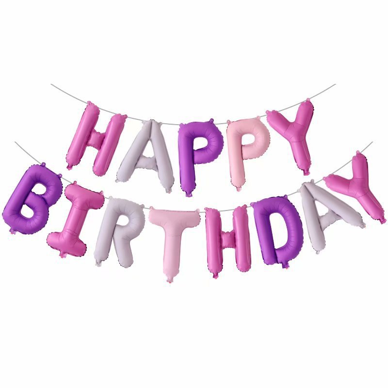 16寸生日快乐铝膜气球套装Happy Birthday可悬挂铝膜字母生日气球详情图5