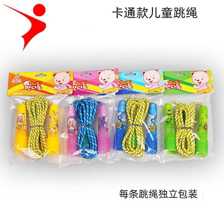 Jump Rope Wholesale Cartoon Cotton Rubber Jump Rope Children's Cartoon Jump Rope Primary School Students Can Adjust The Length Item Picture