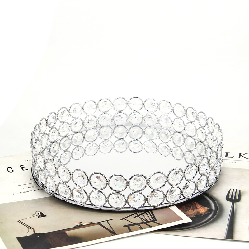Creative European Crystal Tray Creative Hollow-Out Octagonal Beadware Home Decoration Wedding Cosmetics Storage Tray Item Picture