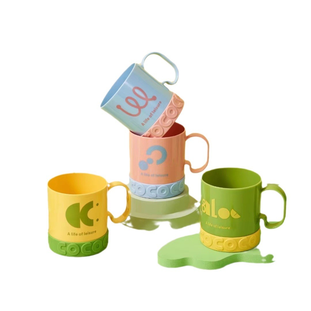 Popular dopamine plastic washbasin cup, convenient home bathroom brushing cup, supermarket toothbrush cup, plastic toothache cup Item Picture