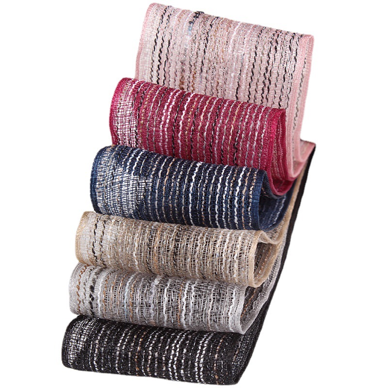 Dingxin ribbons, color-blocking jumpers, striped snow gauze ribbons, handcrafted hair accessories, clothing, top hats, woven ribbons, gift packaging ribbons Item Picture