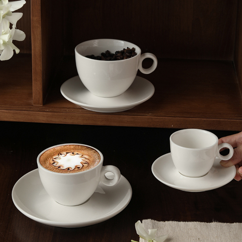 欧式咖啡杯拉花杯陶瓷下午茶杯子高颜值家用意式浓缩咖啡杯碟套装