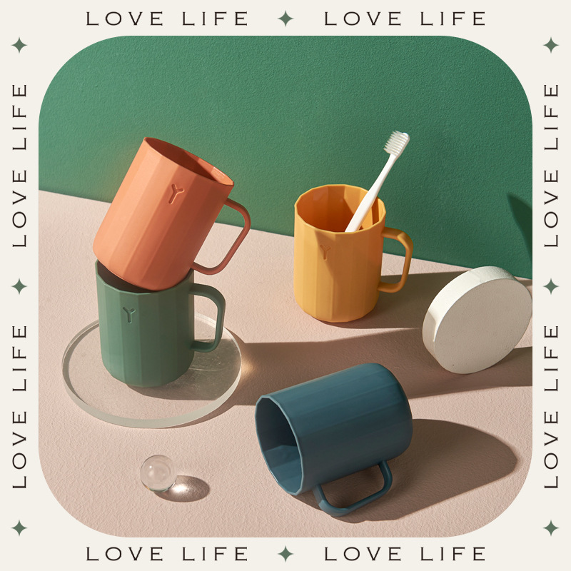 Household mouthwash cups, light luxury plastic couple drinking cups, office internet-famous children's drinking cups, bathroom brushing cups