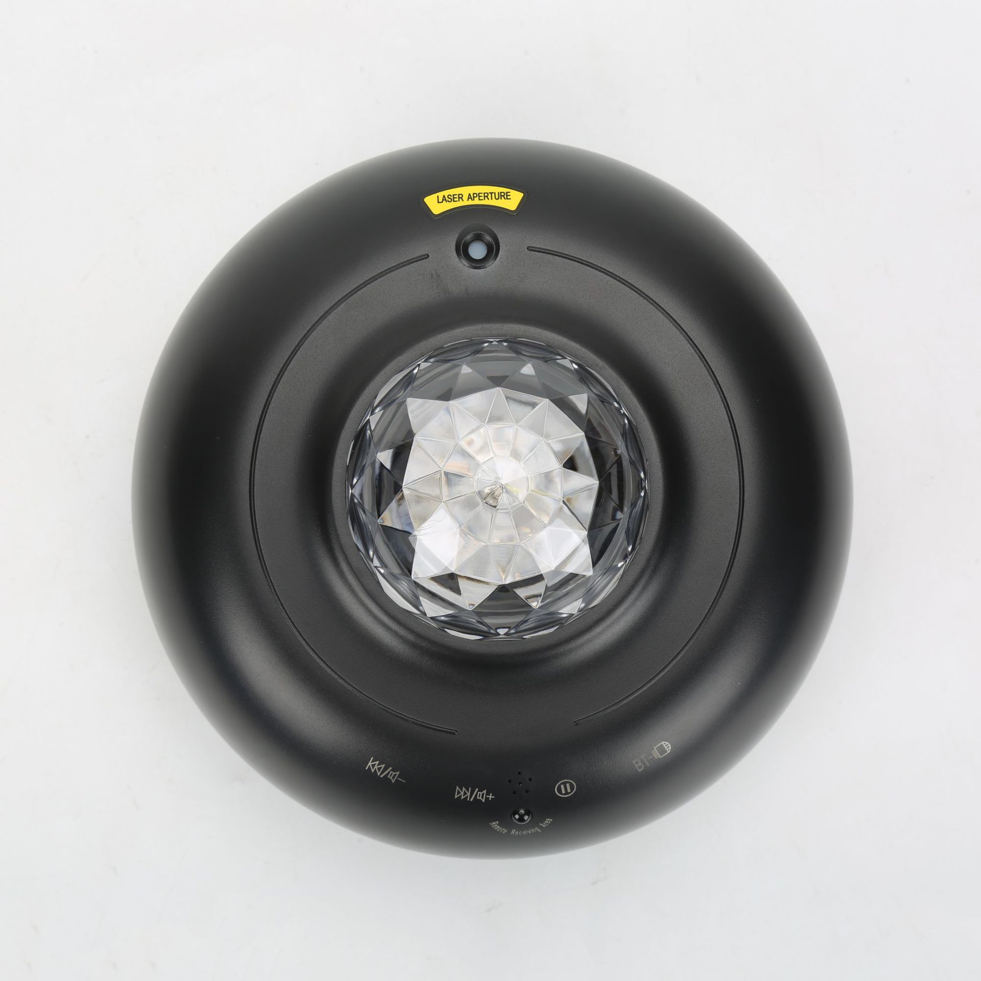 Customized black space round starry sky projection lamp, laser music night light, Bluetooth speaker and ambient light manufacturer supply Item Picture