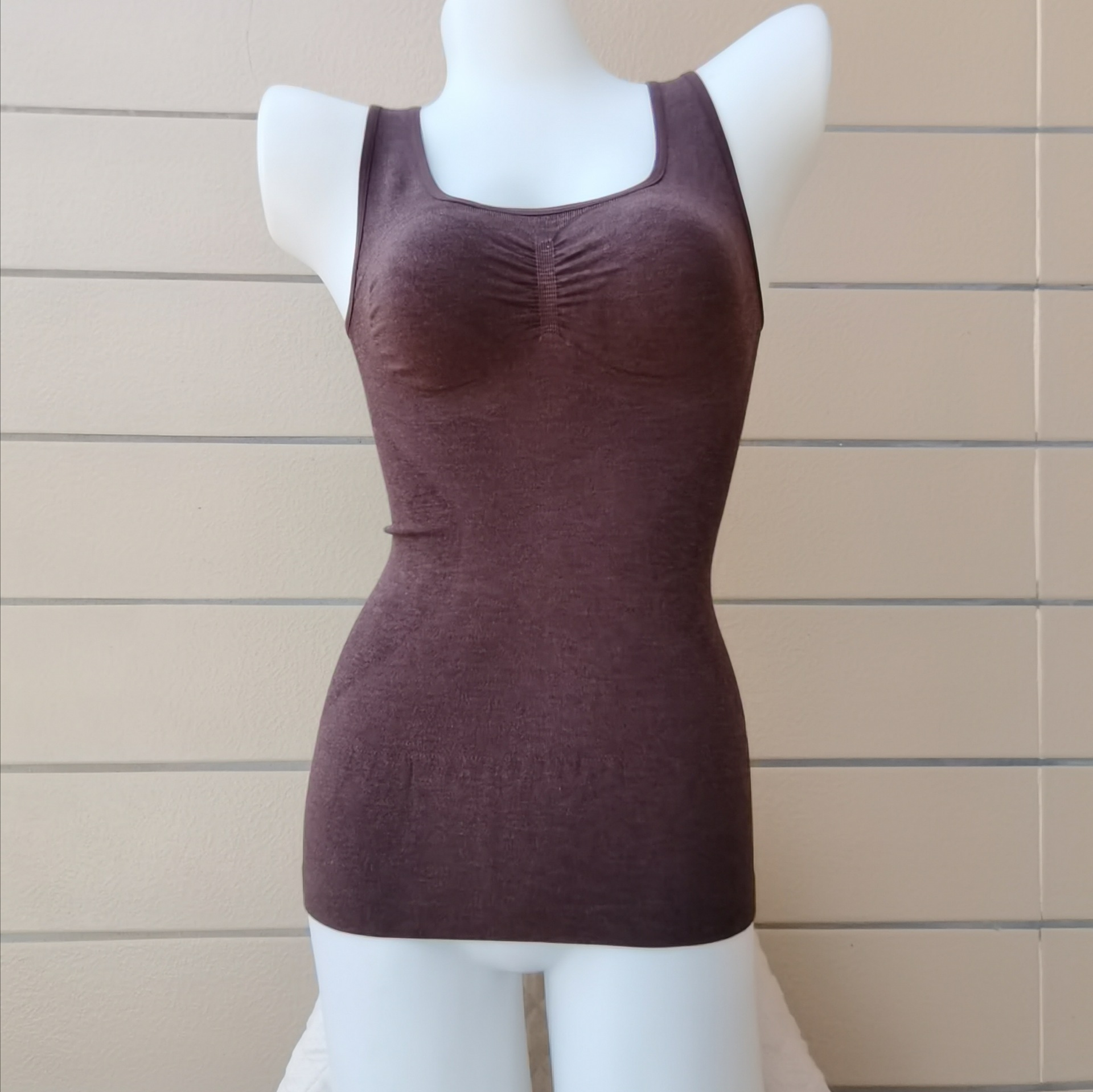 Cross-Border Source Of New Spring And Autumn Heating Fiber Seamless Warm Shapewear Vest Tight-Fitting Belly And Beautiful Back Bottom Vest