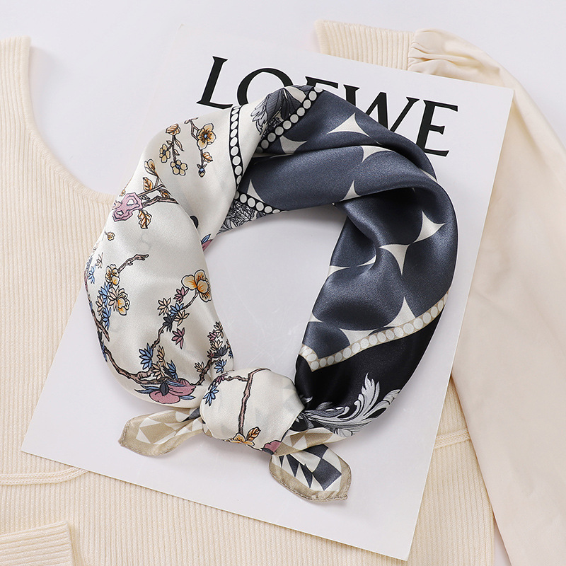 Tie Bag New Style Silk Scarf Fashion Silk Small Square Scarf Everything Printed Mulberry Silk Scarf Casual Small Silk Scarf Scarf Item Picture