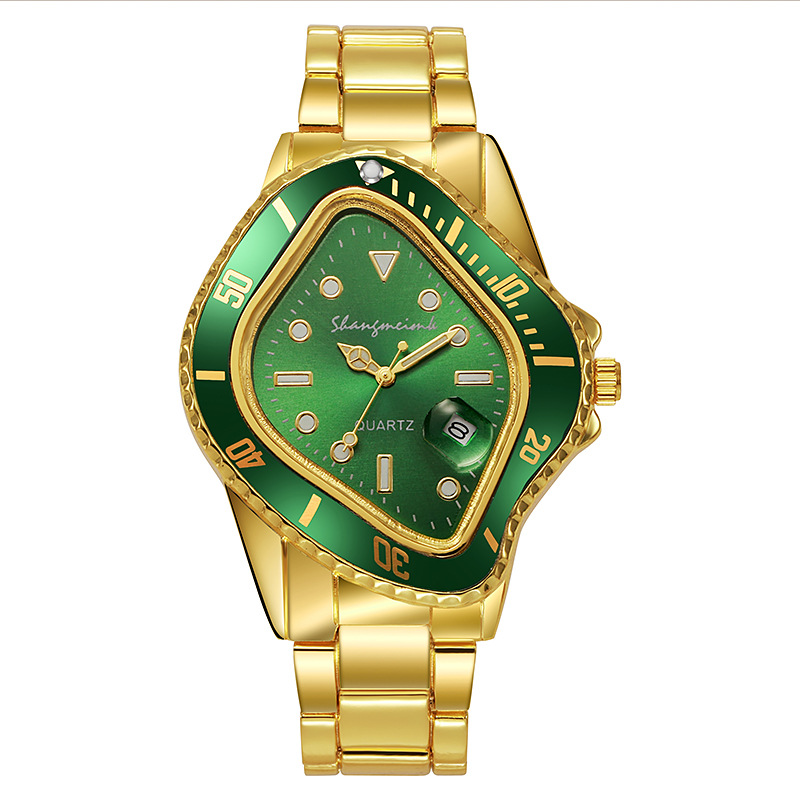 Cross Border Twisted Water Ghost Set Alloy Steel Belt Waterproof Leisure Watch Hip Hop Quartz Watch Wholesale A Hair Item Picture