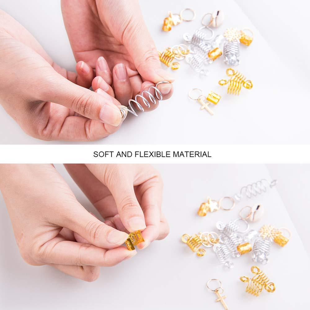 African wig accessories, gold and silver colored hair extensions, hair extension rings, shell five-star alloy pendants, spring combination set Application Scenario