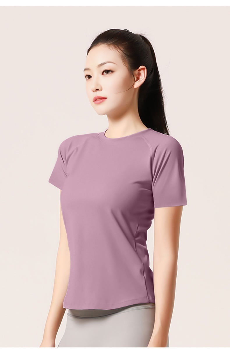 新款背网纱瑜伽短袖运动健身服显胸塑型户外跑步透气T恤女运动内衣详情15