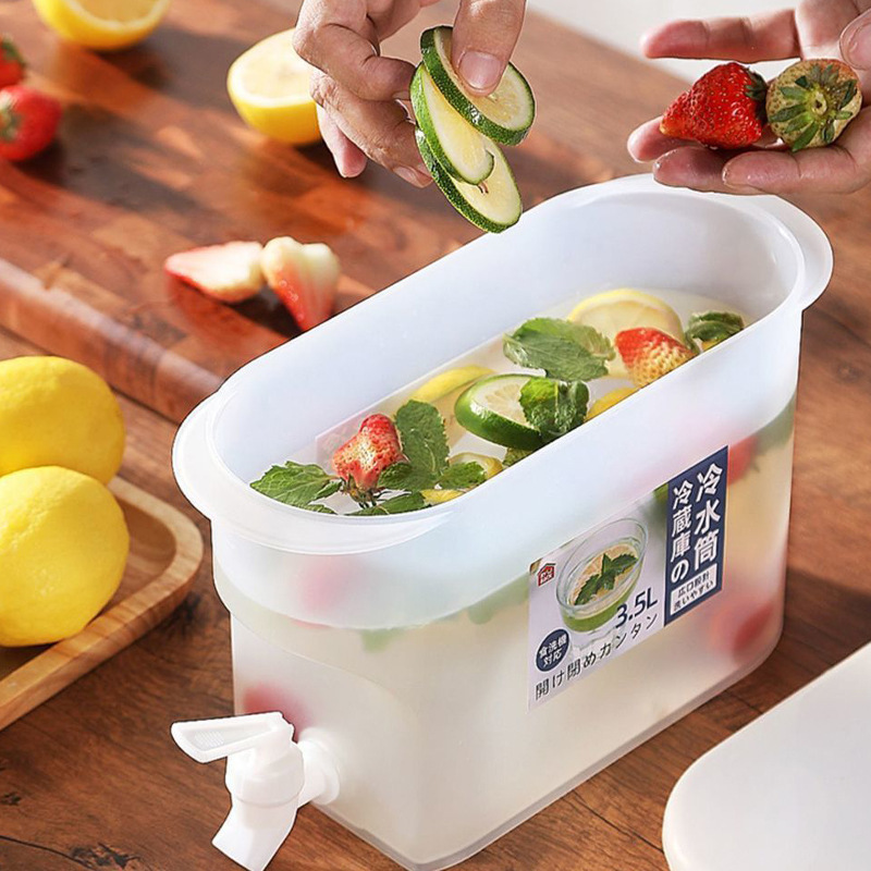 冰箱冷水壶带龙头大容量水果茶壶夏季家用凉水桶冷泡瓶冰水桶3.5L详情图3
