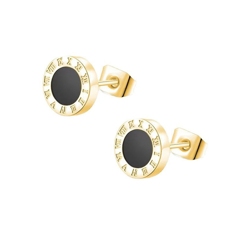 Roman numeral stud earrings for men, made of titanium steel, do not fade, simple and versatile, suitable for women, retro and high-end, European and American cross-border accessories Application Scenario