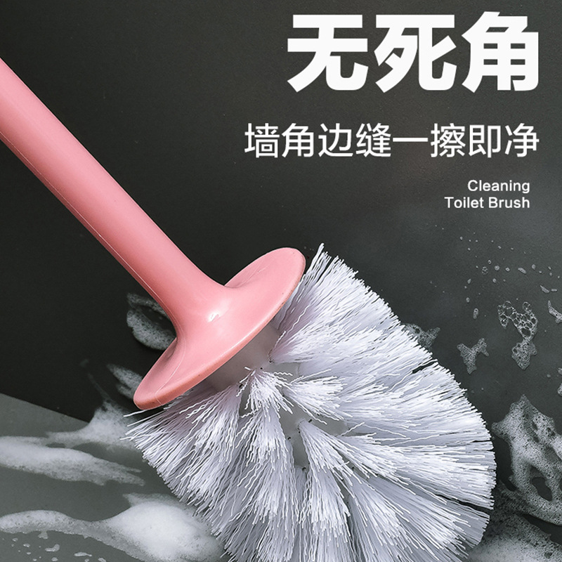 Creative toilet brush set, wall-mounted without dead corners, no need for drilling, household bathroom toilet brush, no dead corners cleaning brush Application Scenario