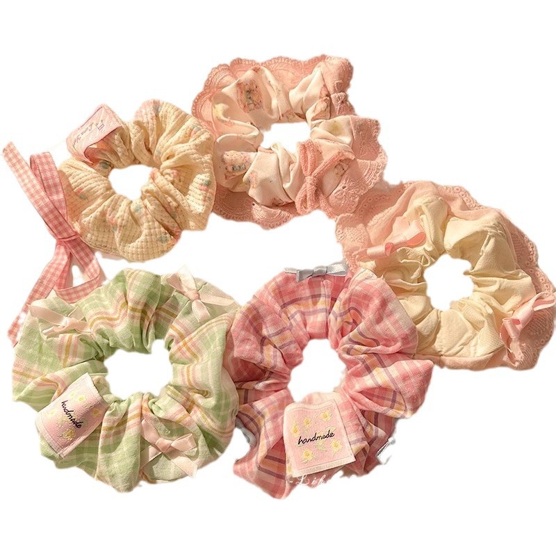 Lazy style large intestine hair band Internet celebrity 2025 new high-end style hair tie, women's hair tie, fresh hair accessory, leather band Item Picture