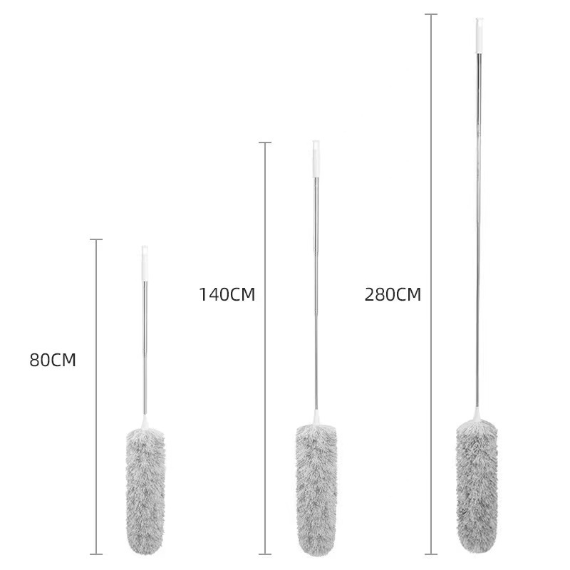 Factory Hot Ceiling Spider Web Cleaning Bendable Retractable Stainless Steel Rod Microfiber Dust Duster