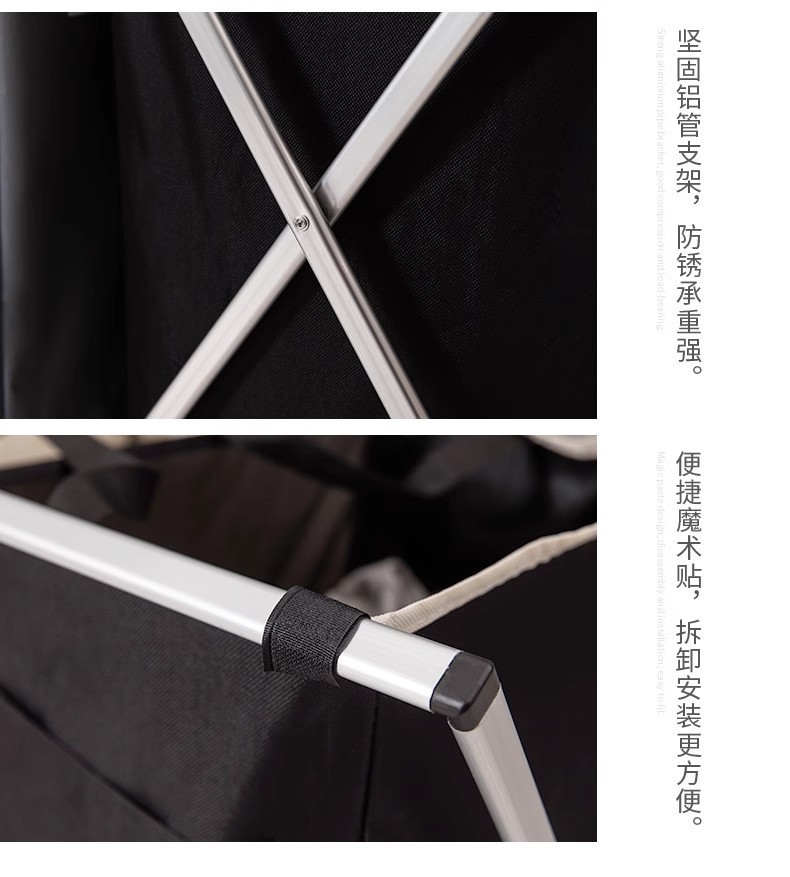 铝管脏衣篮牛津布可折叠脏衣框手提脏衣服置物收纳篮防水脏衣篓详情12