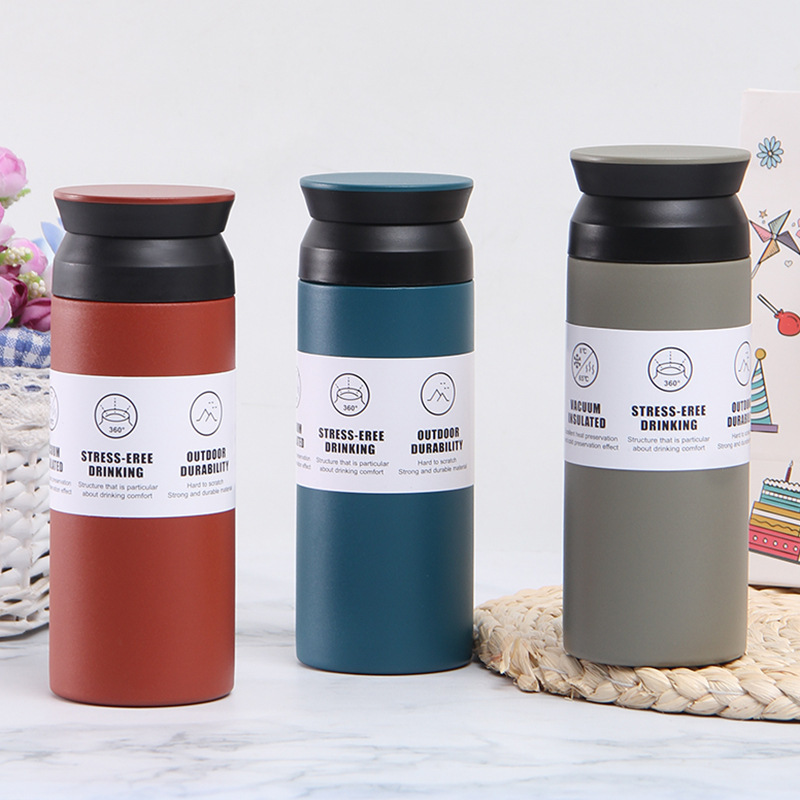 Creative Japanese-style coffee cup, portable and easy to use, 304 stainless steel element insulated cup, couple gift coffee cup for men and women details Picture