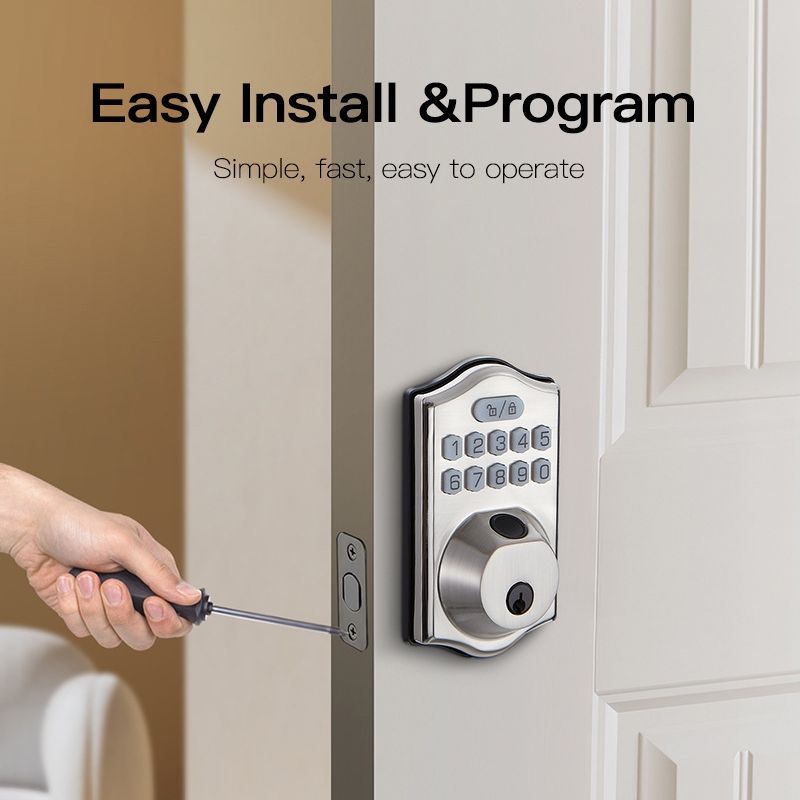 Transfronterizo europa y Estados Unidos smart password llave cerradura puerta de madera interior TTLOCK graffiti bluetooth APP paso a paso cerradura - 4
