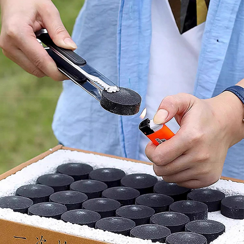 速燃炭烧烤碳木炭无烟碳果木炭室内引火户外家用煤球围炉煮茶炉子