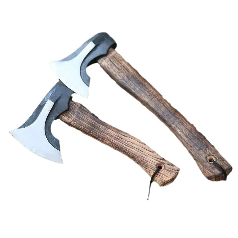 Outdoor handle axe, hand axe for chopping firewood and bones, forging woodworking mountain opening axe, Niman camping hand axe Item Picture