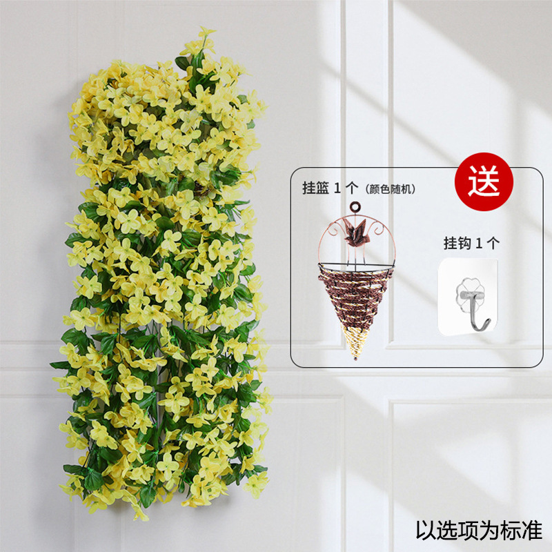Artificial flowers, violets, wall-hung flowers, vines, interior decoration, wall flowers, fake violets, wall-hung flowers, hanging plants, hanging flowers Item Picture