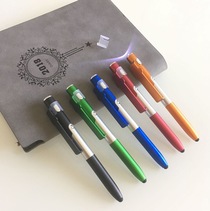 Multifunctional toy pen 4-in-1 folding light pen Mobile phone stand LED light capacitor ballpoint pen