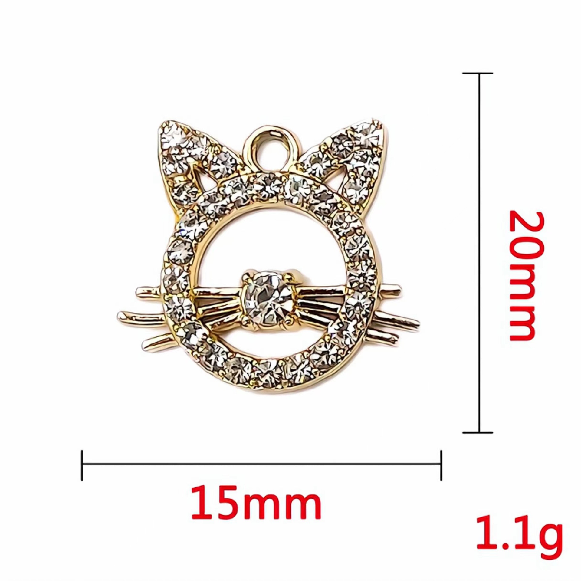 Uv Color Preservation Diy Handmade Jewelry Alloy Material Small Bear Single Korean Point Drill Point Pearl Pendant Wholesale details Picture
